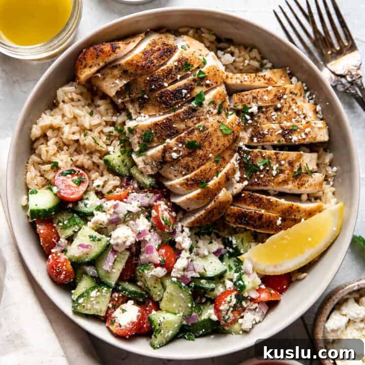 greek chicken bowls.
