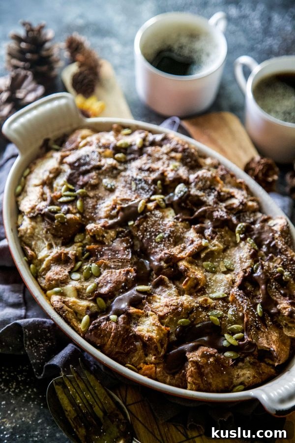 Chocolate Pumpkin Croissant French Toast Bake Recipe 3 img 27130 2