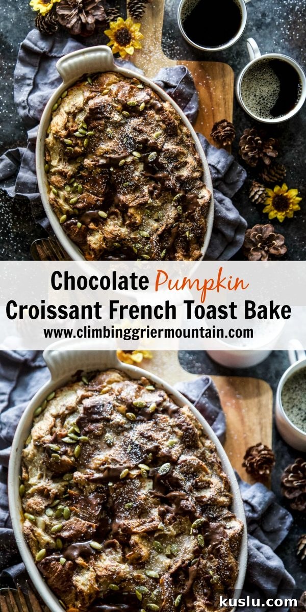 Chocolate Pumpkin Croissant French Toast Bake Recipe 8 Chocolate Pumpkin Croissant French Toast Bake