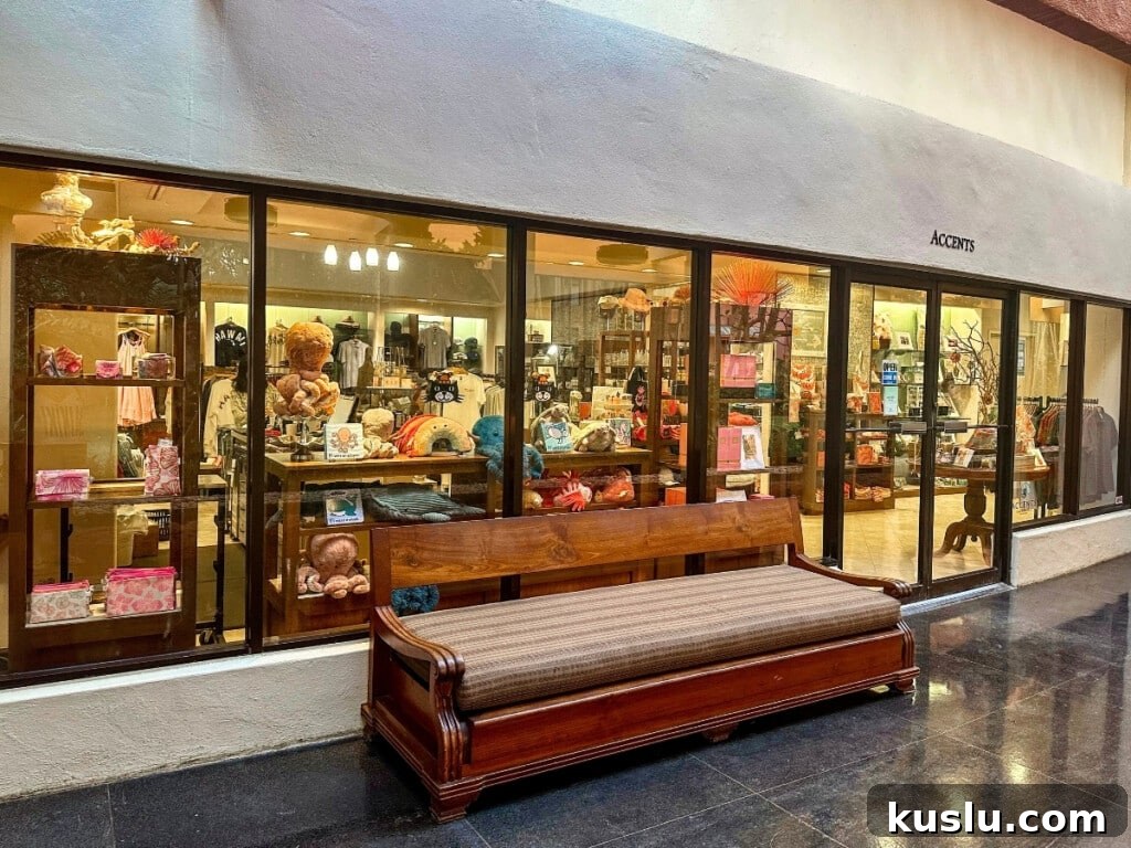 Accents a boutique in store in the Royal Hawaiian shopping precinct - part of Collections of Waikiki.  