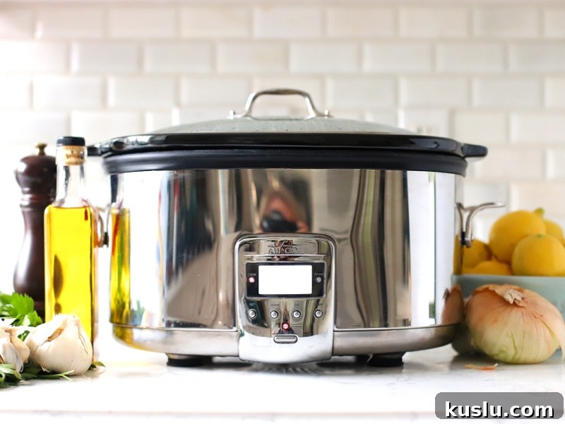 Crock Pot sitting on the kitchen counter