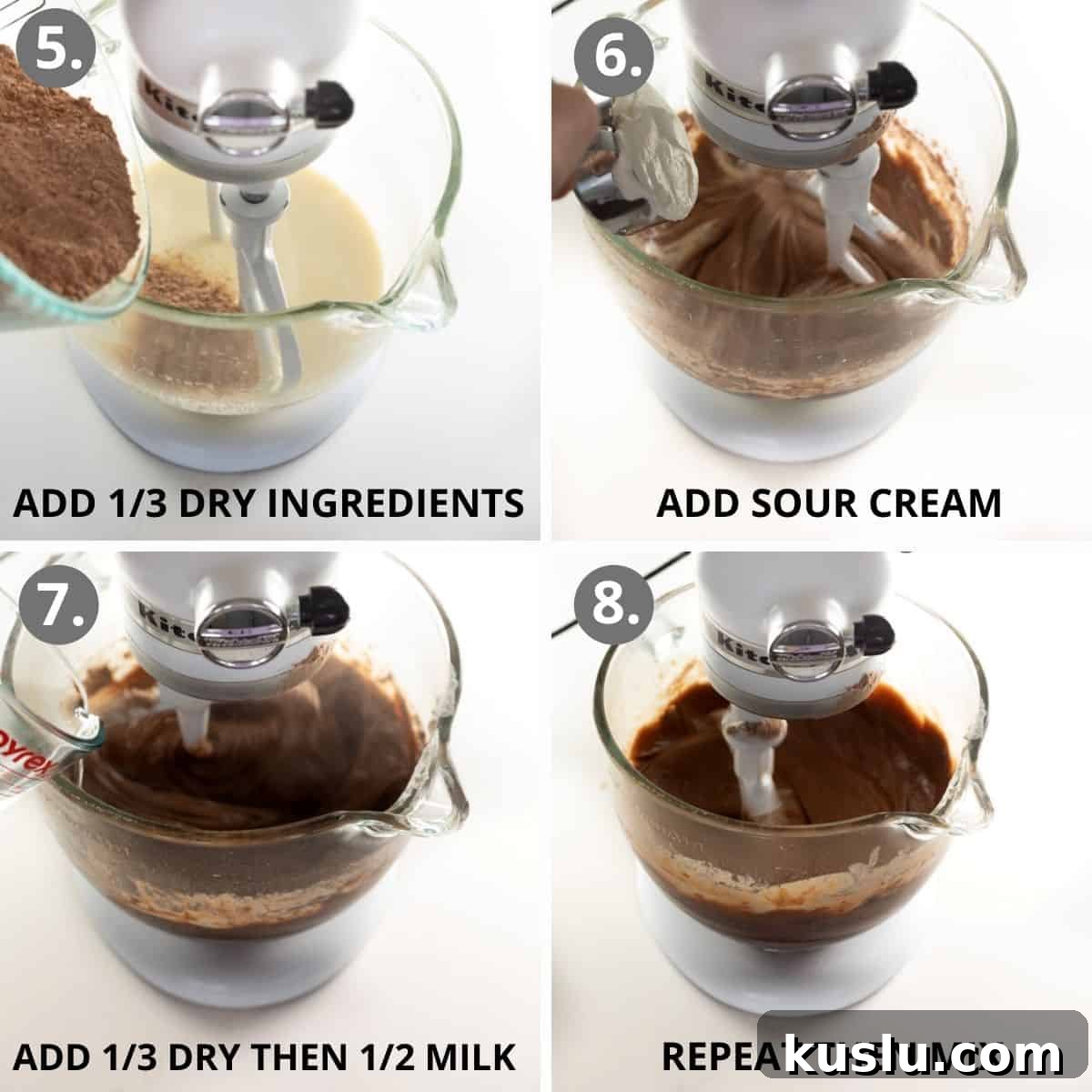 Gluten-Free German Chocolate Cake Recipe — Decadent & Moist 4 German chocolate cake being mixed in the stand mixer