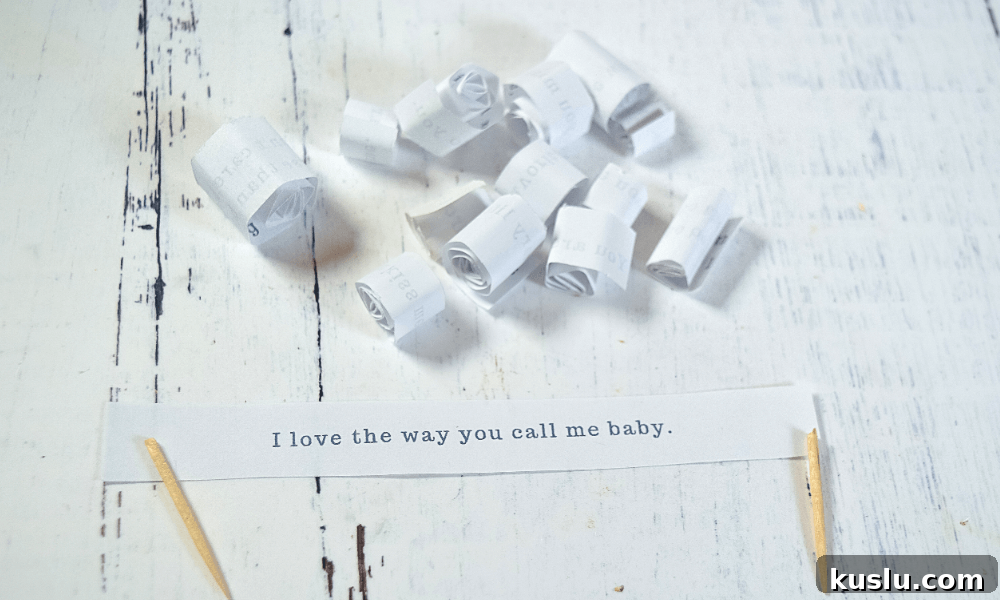 Rolled up love notes.