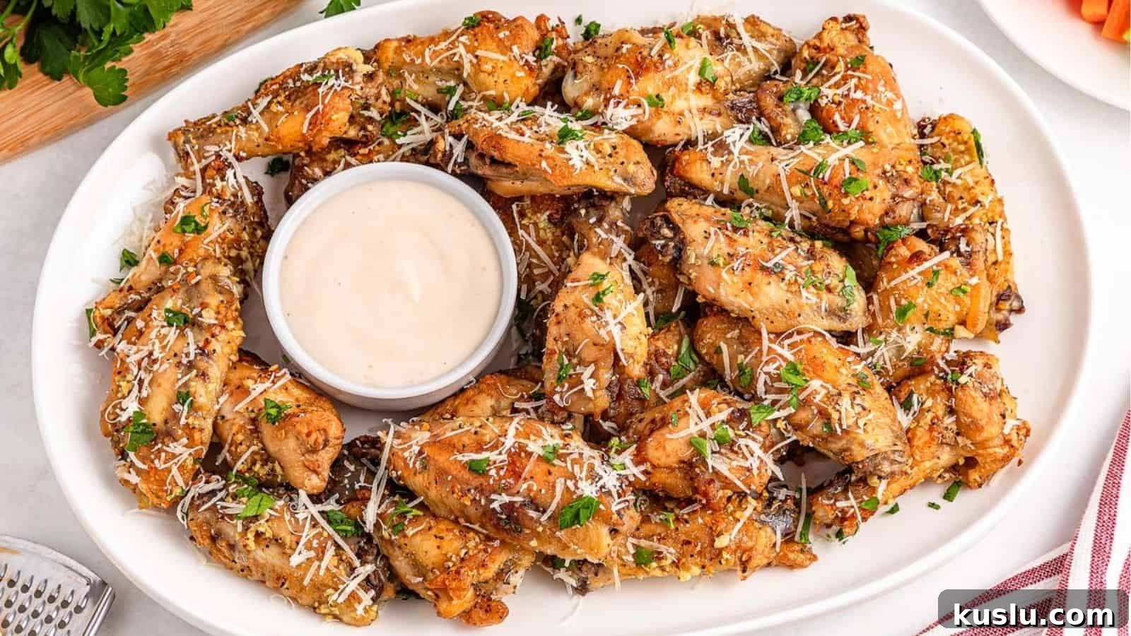 Slow Cooker Garlic Parmesan Wings