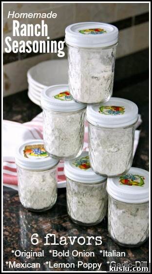 Homemade Ranch Seasoning Mix Recipe (6 flavors)