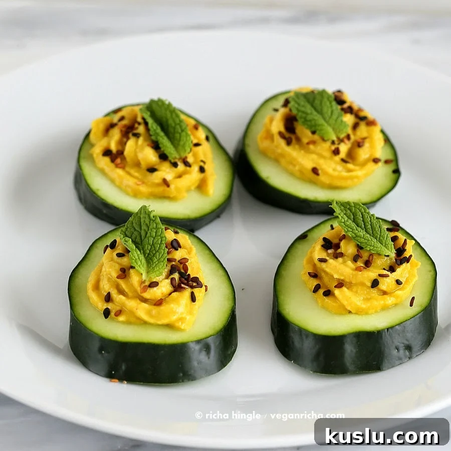 Cucumber Hummus Bites