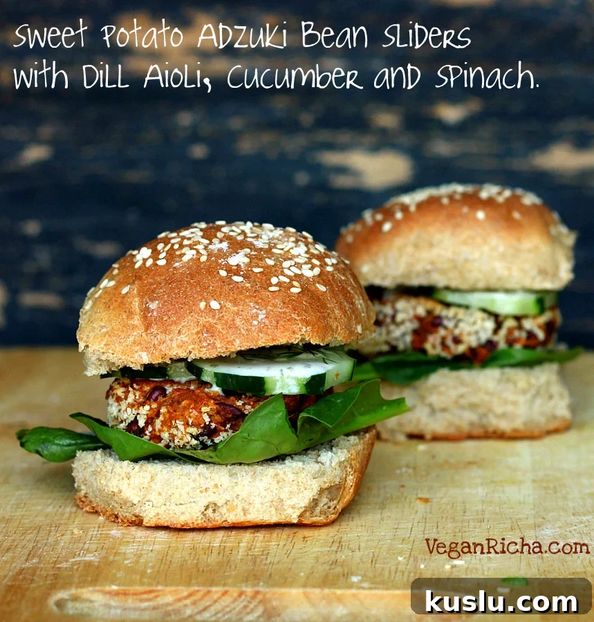 Sweet Potato adzuki bean sliders