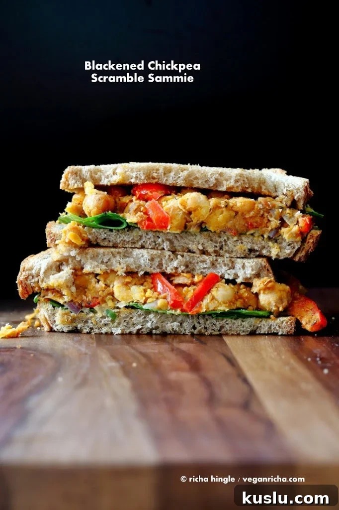Spicy Chickpea Scramble Sandwich