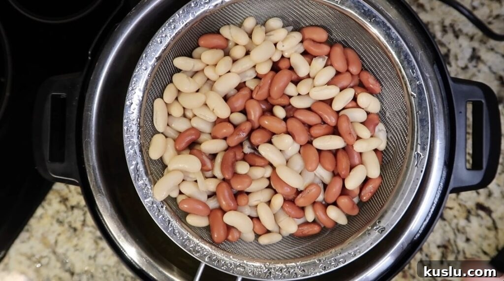 Instant Pot White Minestrone Soup Recipe for Quick Comfort 11 Adding beans to pot