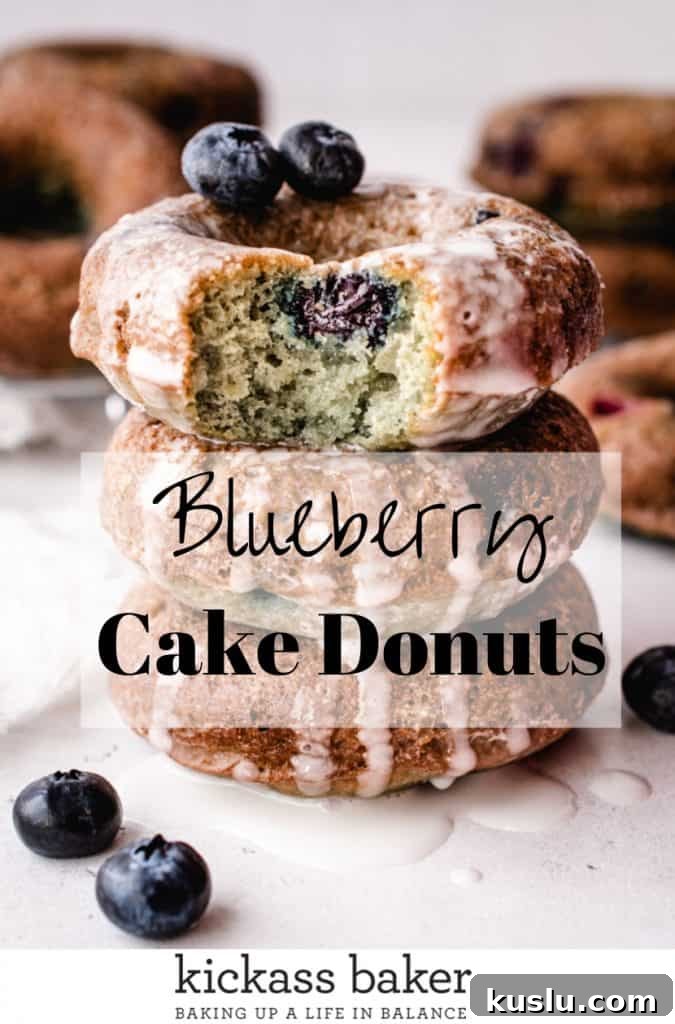 Blueberry Cake Donuts | pin image