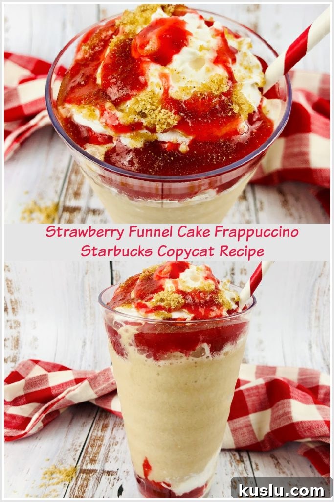 Strawberry Funnel Cake Frappuccino Recipe (Copycat Starbucks) 15 Finished Strawberry Funnel Cake Frappuccino