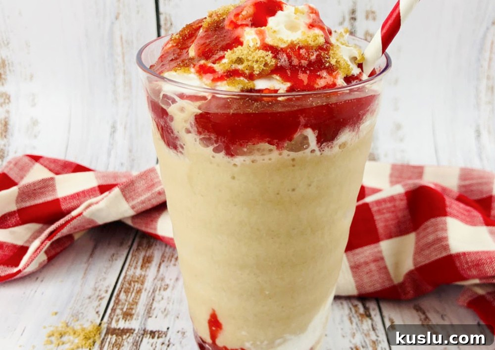 Strawberry Funnel Cake Frappuccino Recipe (Copycat Starbucks) 10 Final touch with crumble