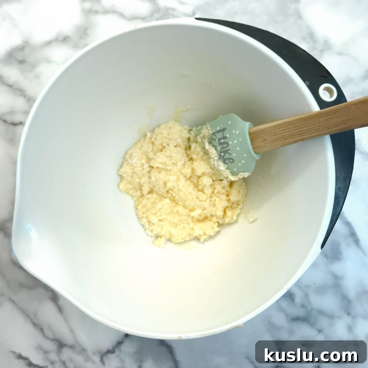 Desiccated coconut mixed with eggs and sugar.