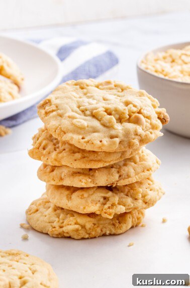 Chewy Chocolate Crinkle Cookies Recipe for Perfect Cracks 16 A stack of Rice Krispies Cookies.