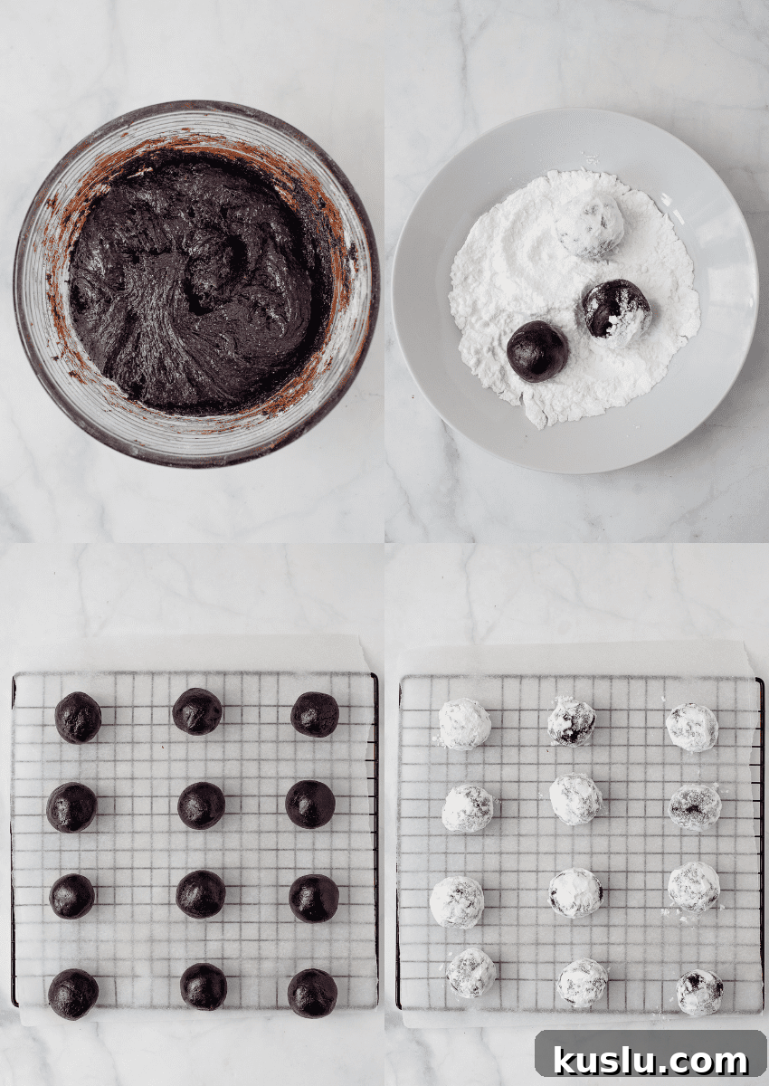 Chewy Chocolate Crinkle Cookies Recipe for Perfect Cracks 9 steps to make chocolate crinkles.