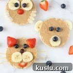 Rice Cake Animals! A fun and healthy snack for kids and toddlers made with rice cakes, peanut butter and fruit | My Fussy Eater blog