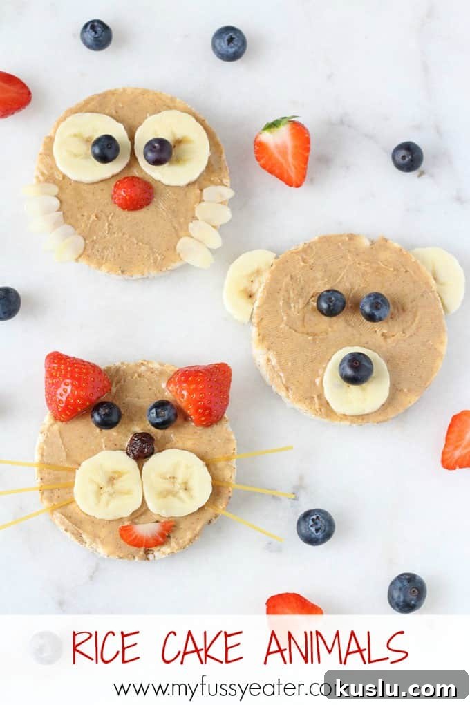 Cute Rice Cake Animal Recipes for Kids and Parties 6 Rice Cake Animal Pinterest Pin