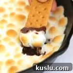 Skillet s'mores dip with graham crackers