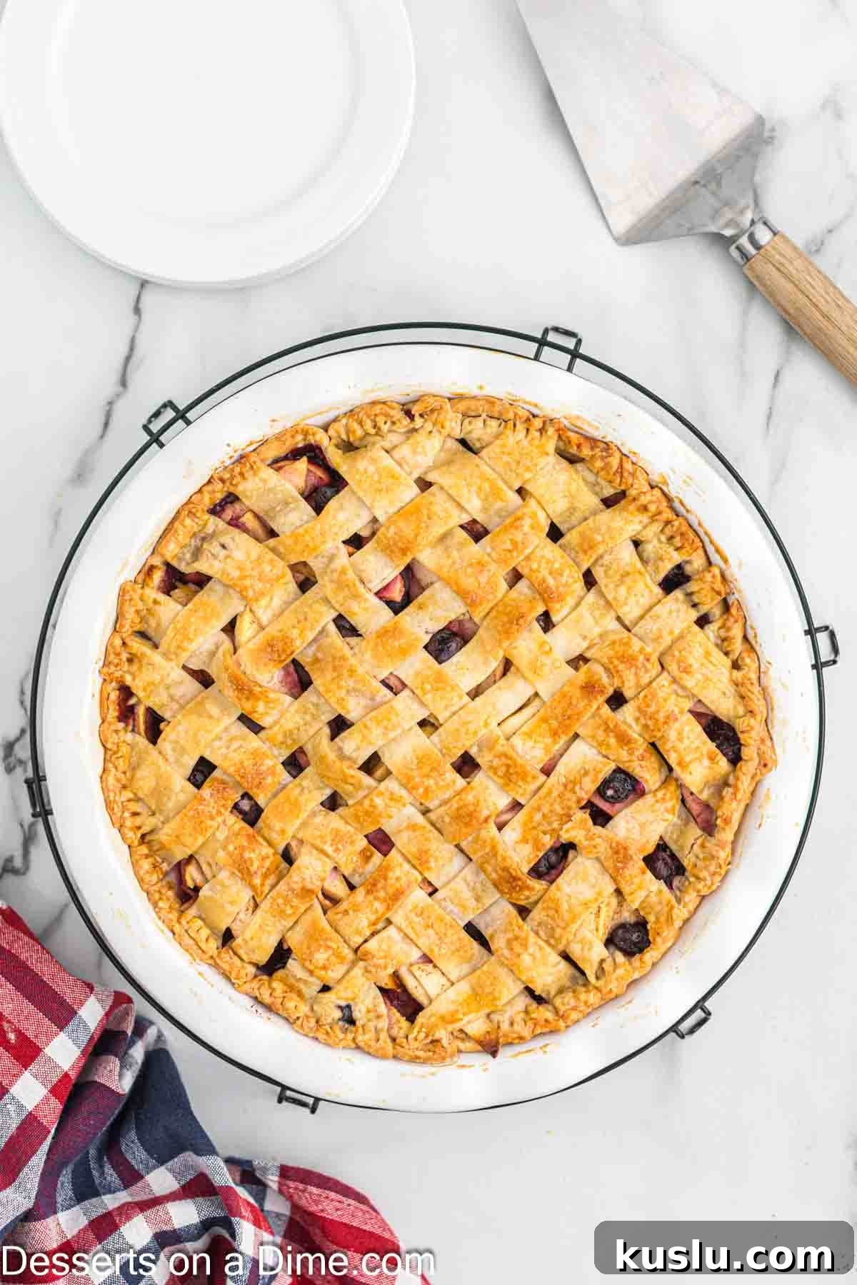 Apple and Blueberry Pie Recipe: Flaky Crust with Fresh Fruit Filling 7 Pie baked and ready to enjoy.