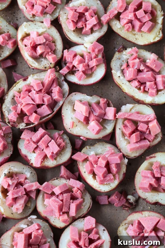 potatoes stuffed with diced corned beef