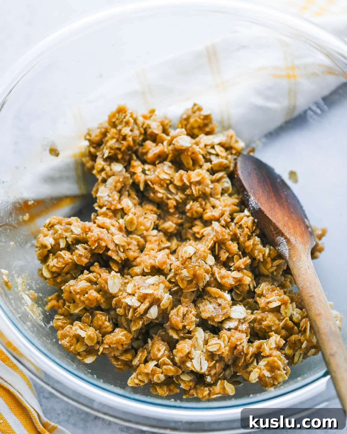 I am making the oatmeal crumble to use for the base and crumb.