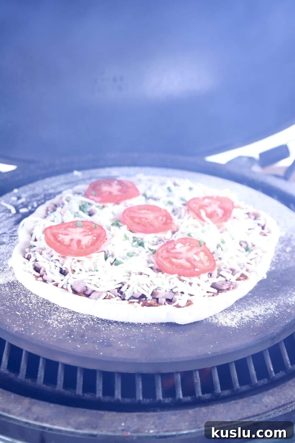How to grill pizza with leftover smoked brisket grilling a pizza on a pizza stone