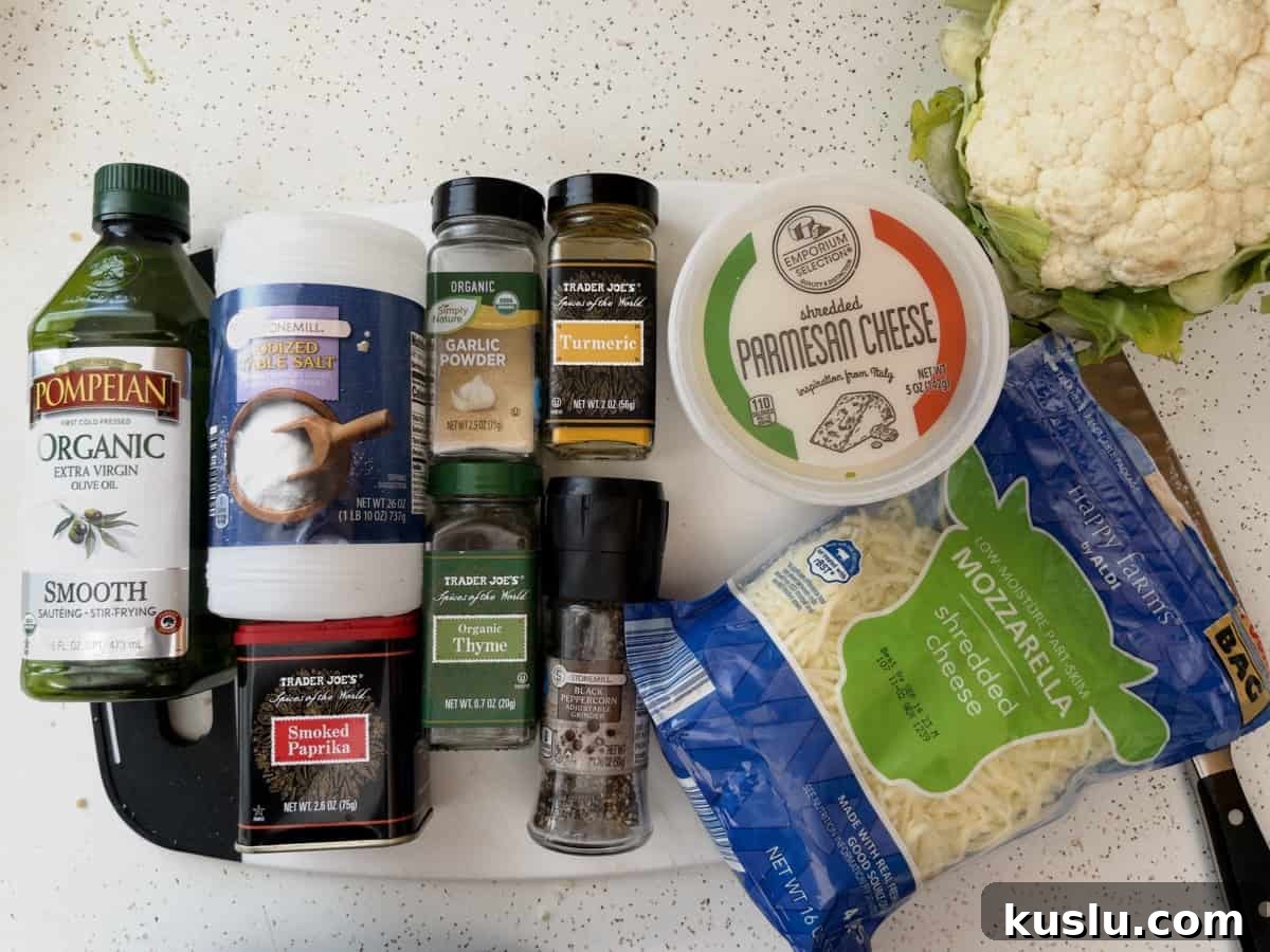 cheesy cauliflower steaks ingredients