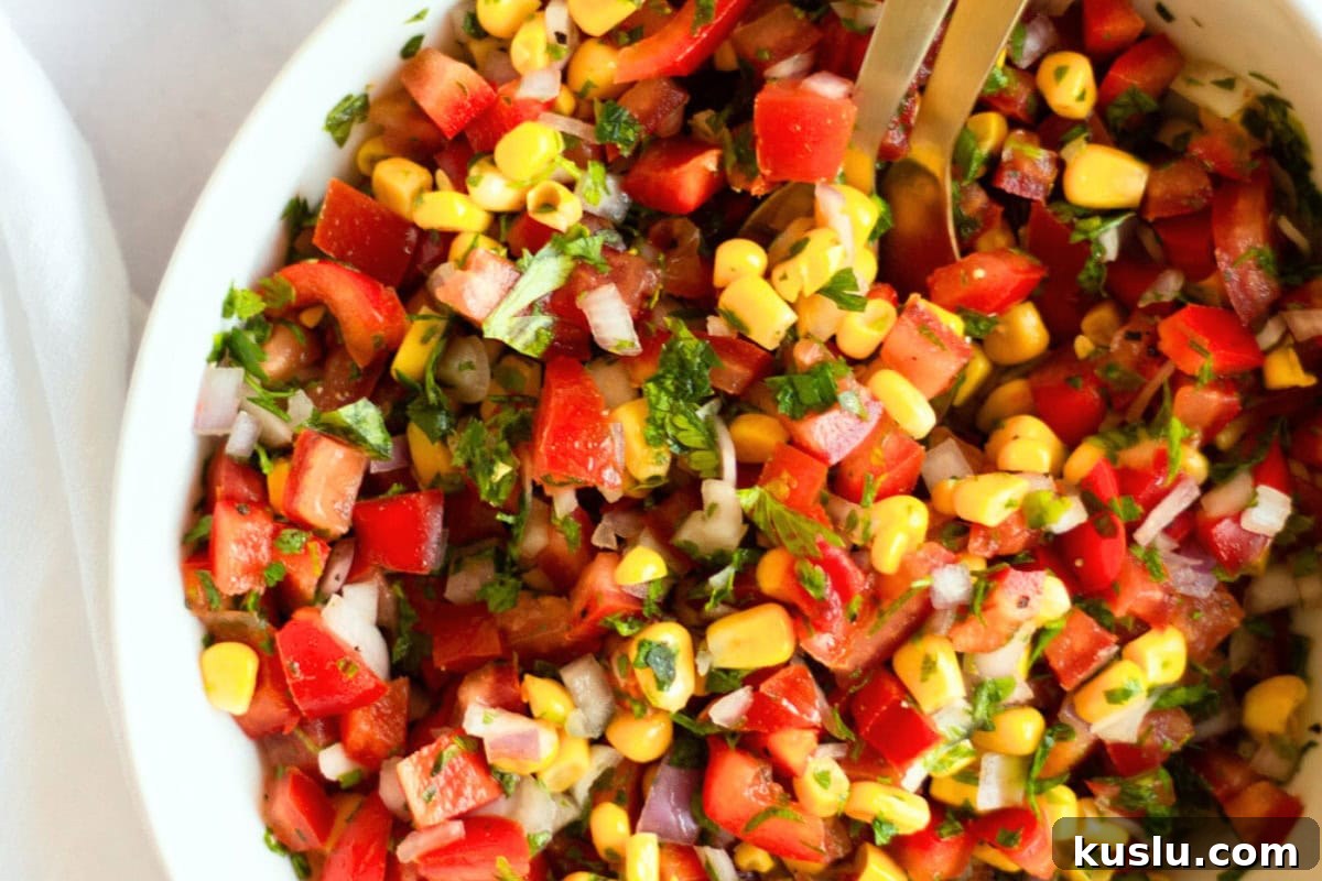 Roasted Cherry Tomato Salsa Recipe — Fresh, Flavorful, Quick 11 Corn pico de gallo.