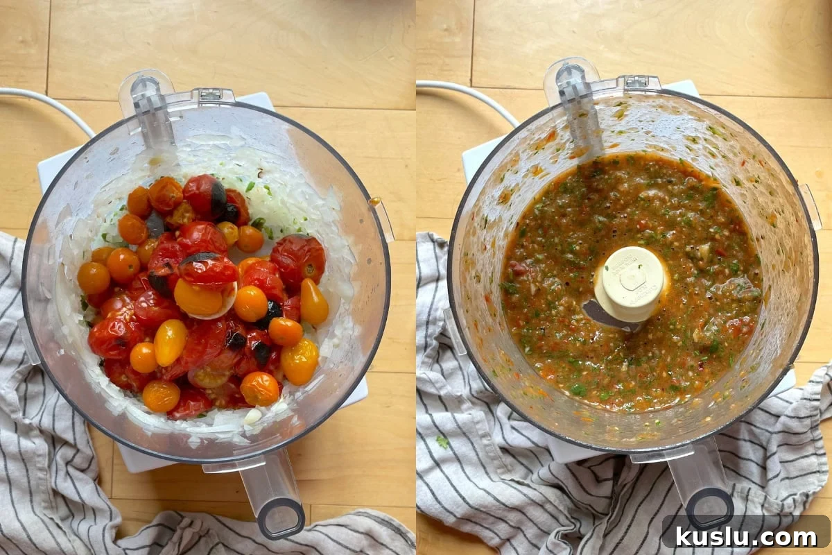 Roasted Cherry Tomato Salsa Recipe — Fresh, Flavorful, Quick 4 Chop the cilantro and tomatoes.