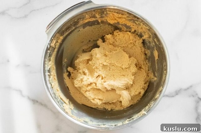 Peanut Butter Crackle Cookies: Crispy, Chewy Snack Recipe 4 Making the batter for peanut butter crackles.