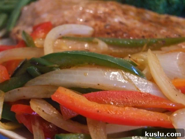 Flambeed Chiles and Onions