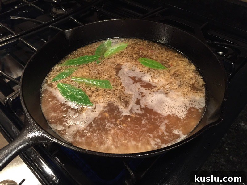 Simmering adobo sauce