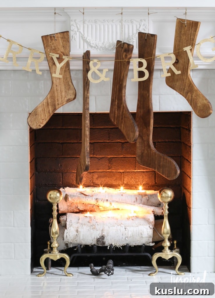 DIY Wood Stockings | inspiredbycharm.com #IBCholiday