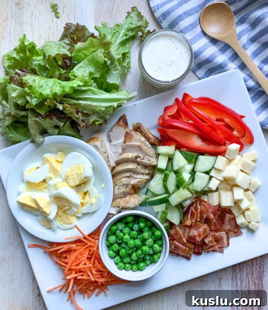 Mediterranean Tuna Pasta Salad with Olives and Cherry Tomatoes 6 Ingredients for a summer cobb salad with chicken