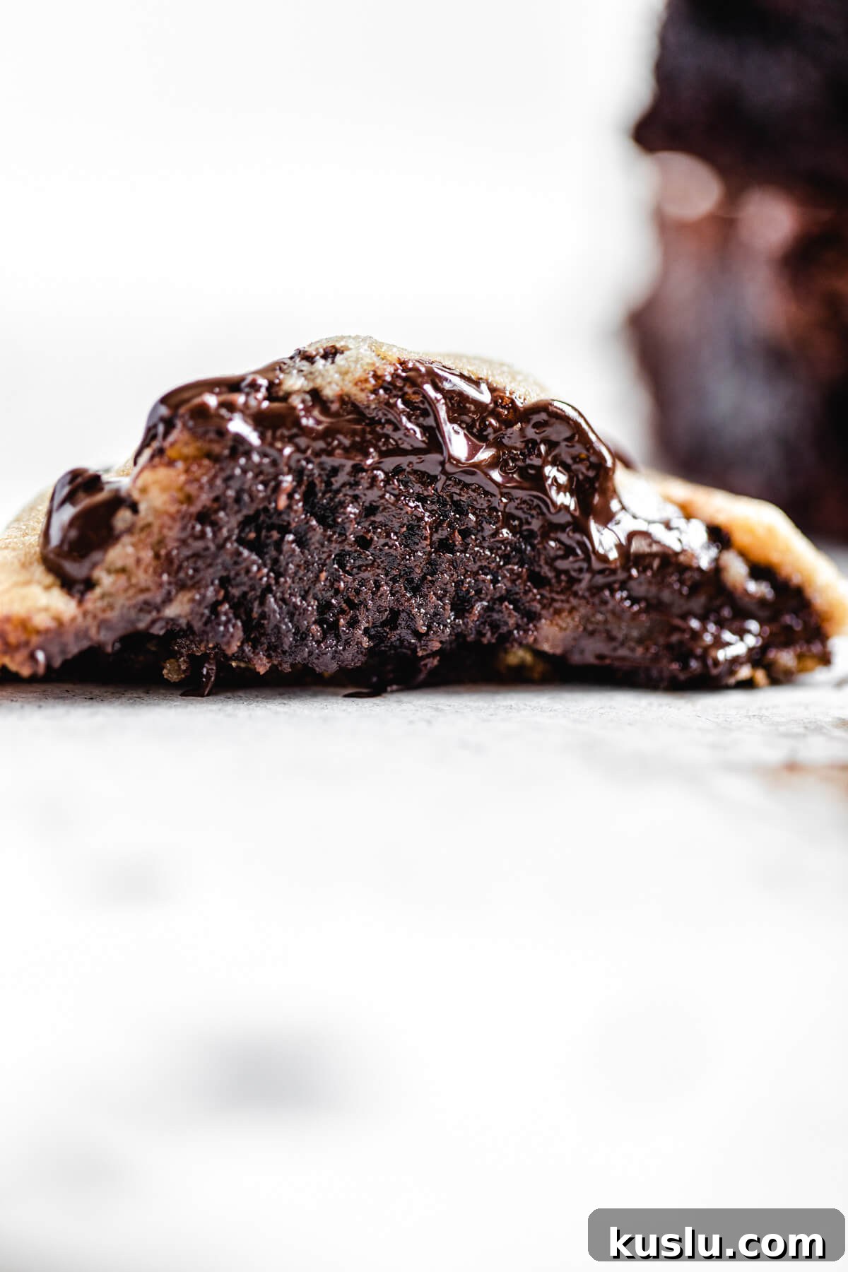 halved brownie stuffed cookie