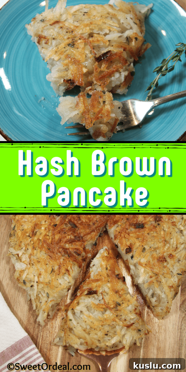 A Hash Brown Pancake is a wonderful side dish for any meal; breakfast thru dinner. Hash Brown Pancake