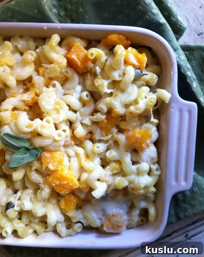 creamy Roasted Butternut Squash and Sage Mac & Cheese