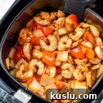Crispy Air Fryer Shrimp with Roasted Vegetables 10 Easy Air fryer Shrimp & vegetables in the air fryer basket