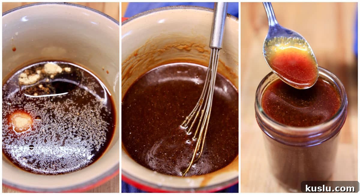 Collage making teriyaki sauce.
