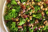 Creamy Vegan Broccoli Salad with Crunchy Almonds and Cranberries