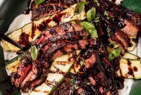 Balsamic Flank Steak with Zucchini and Whipped Feta Recipe