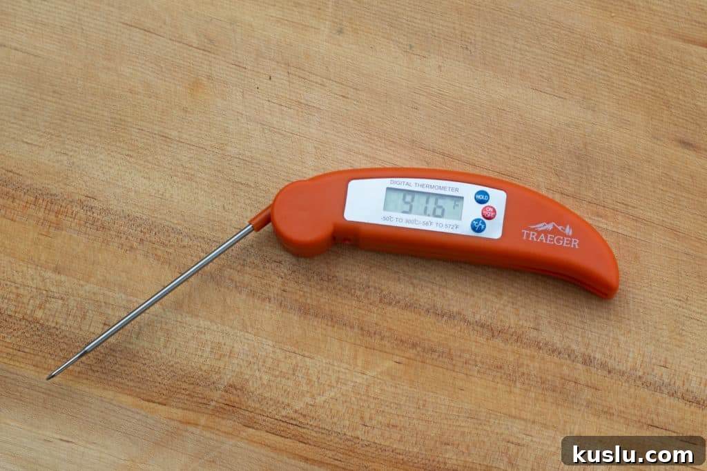 Traeger thermometer probe folded