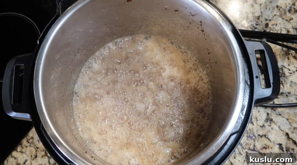 Onions simmering in pot