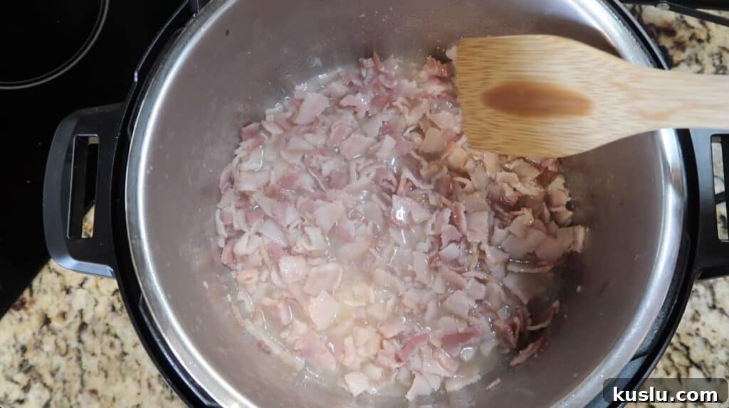 Sautéing bacon