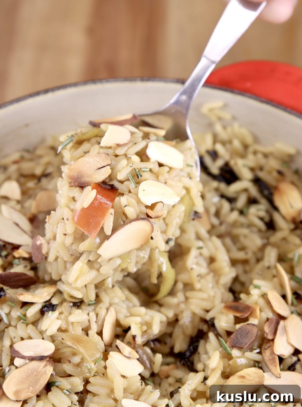 Spoonful of rice pilaf