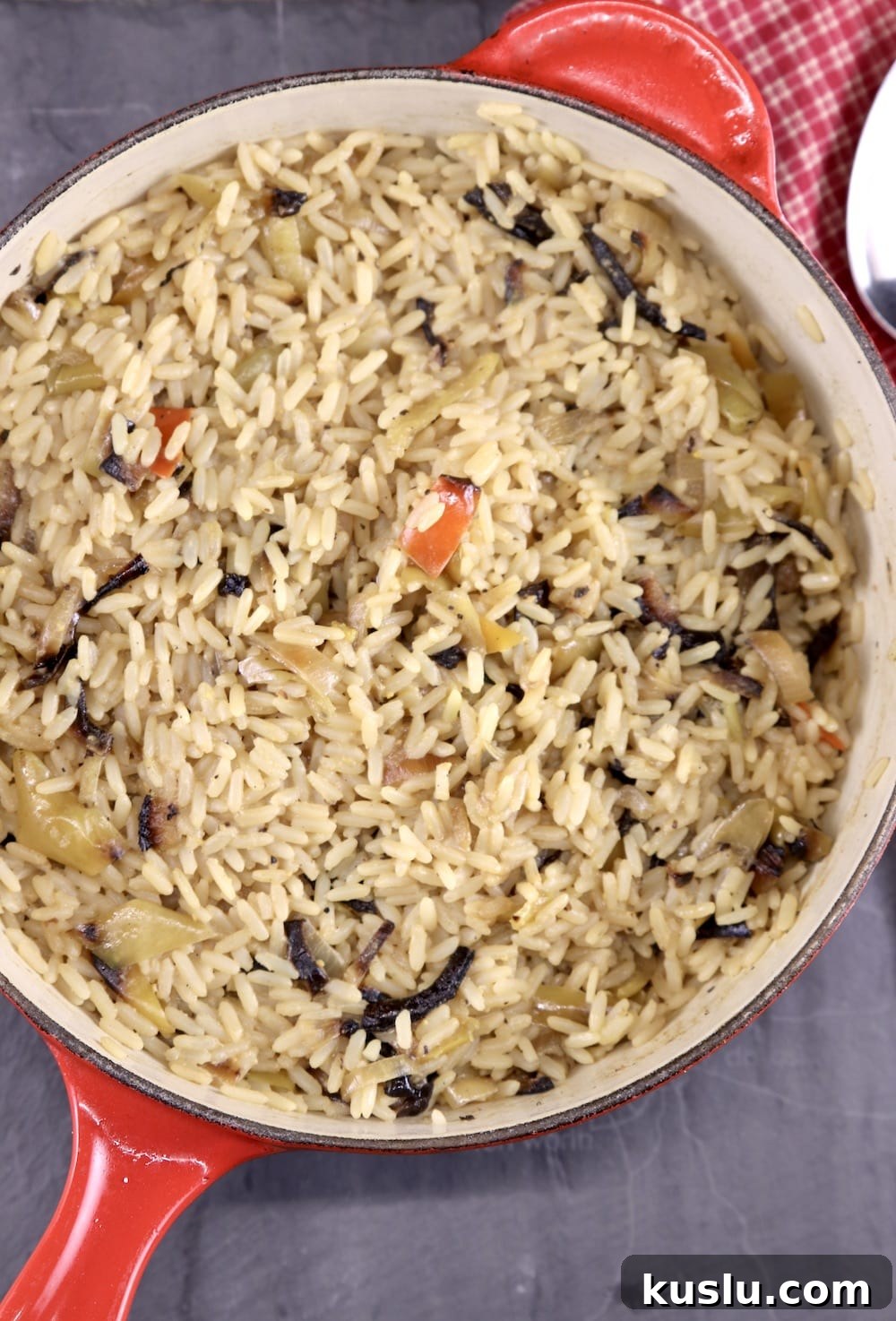 pan of rice pilaf