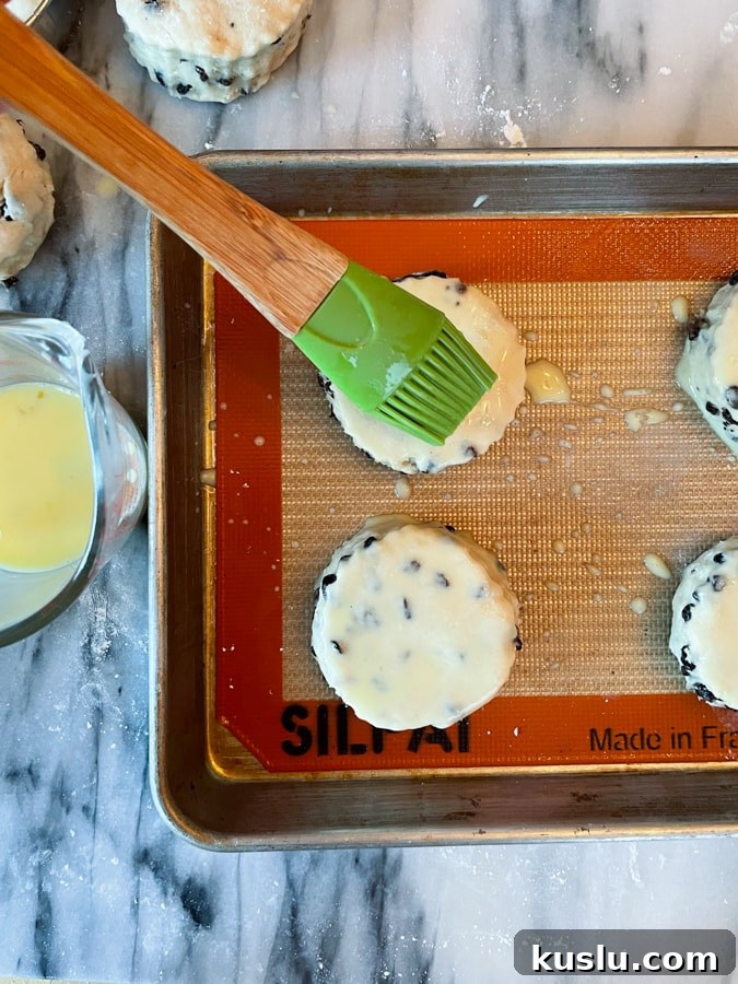 brush tops of scones