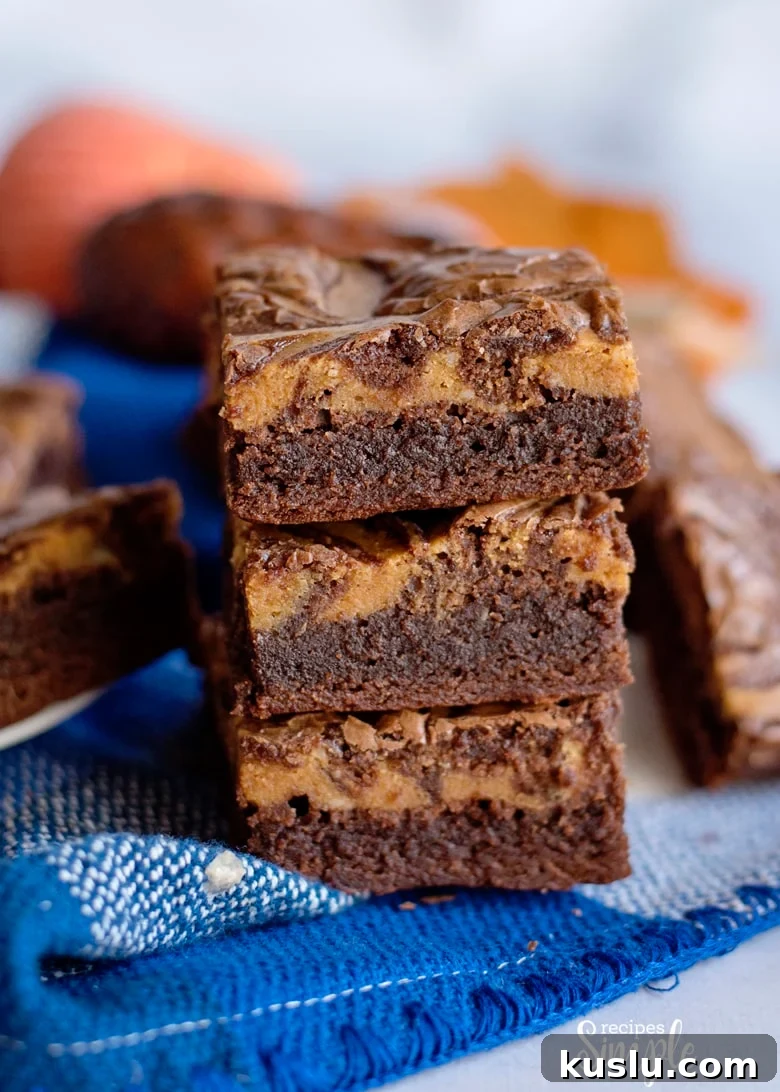 Chocolate Pumpkin Swirl Brownies