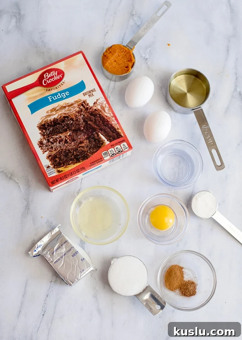 Chocolate Pumpkin Brownies Ingredients
