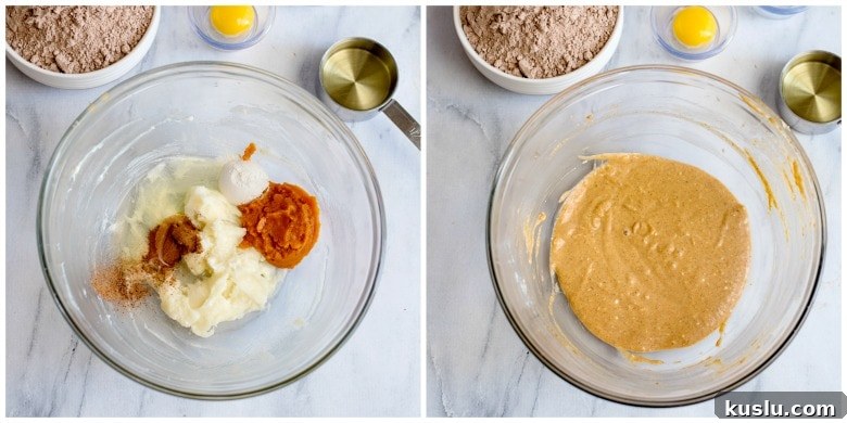 Pumpkin Brownies Process step 1